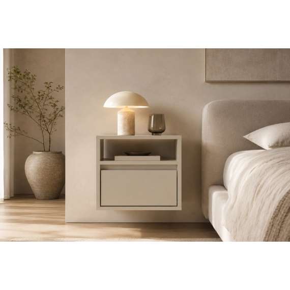 Vegghengt nattbord Zolia - 40x34 cm - cashmere - 1 skuff
