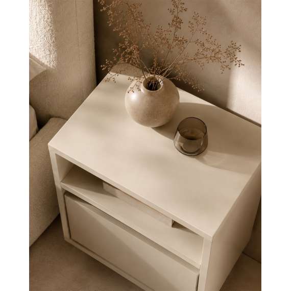 Vegghengt nattbord Zolia - 40x34 cm - cashmere - 1 skuff