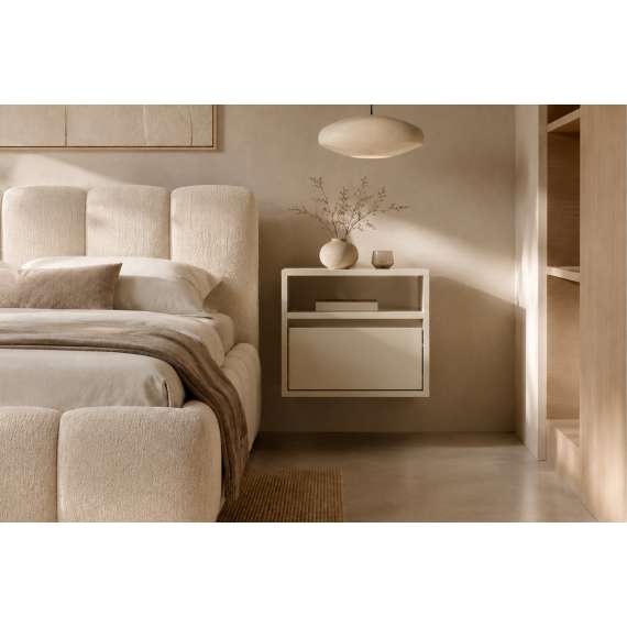 Vegghengt nattbord Zolia - 40x34 cm - cashmere - 1 skuff