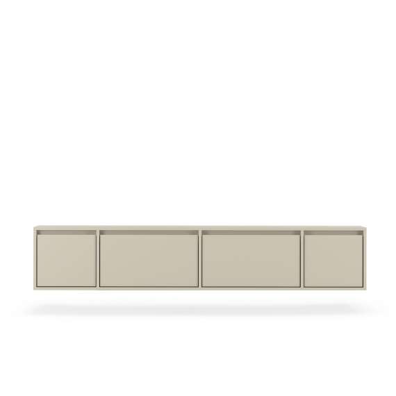 Vegghengt tv-benk Zolia 180x35 cm - cashmere - 4 dører