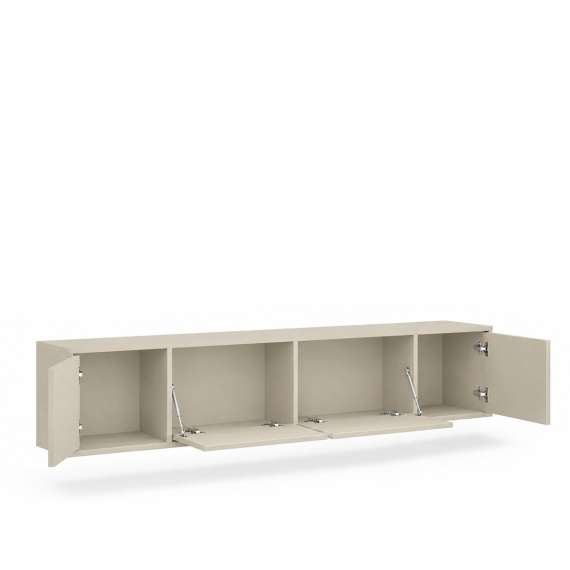 Vegghengt tv-benk Zolia 180x35 cm - cashmere - 4 dører