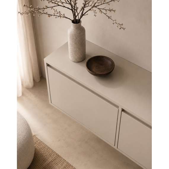 Vegghengt tv-benk Zolia 180x35 cm - cashmere - 4 dører