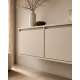 Vegghengt tv-benk Zolia 180x35 cm - cashmere - 4 dører