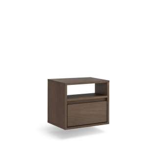 Vegghengt nattbord Zolia - 40x34 cm - valnøtt - 1 skuff