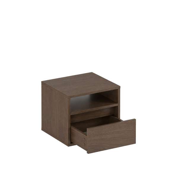 Vegghengt nattbord Zolia - 40x34 cm - valnøtt - 1 skuff