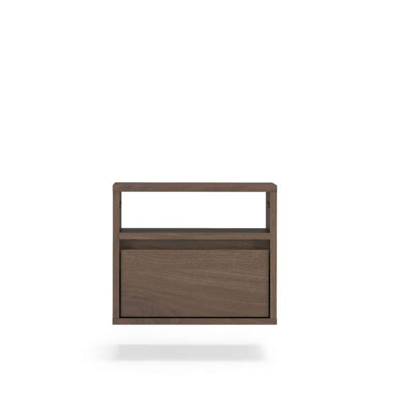 Vegghengt nattbord Zolia - 40x34 cm - valnøtt - 1 skuff