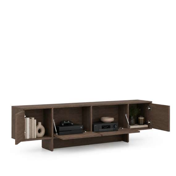 Tv-benk Zolia 180x47 cm - valnøtt - 4 dører