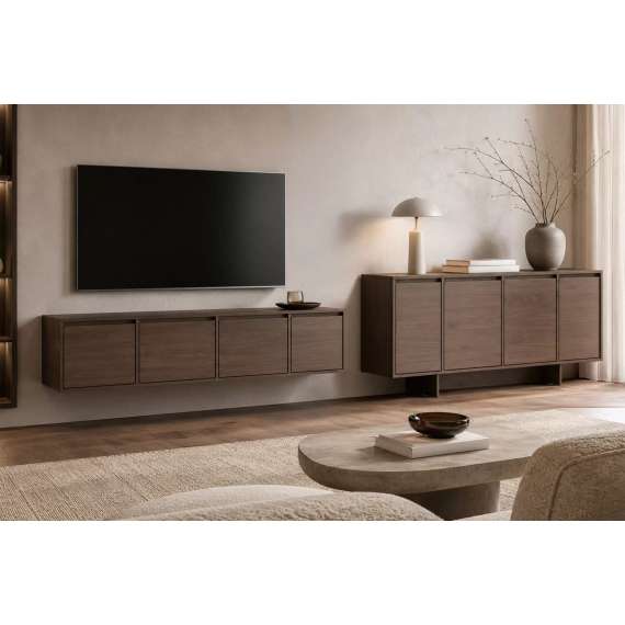 Skjenk Zolia 180x77 cm - valnøtt - 4 dører
