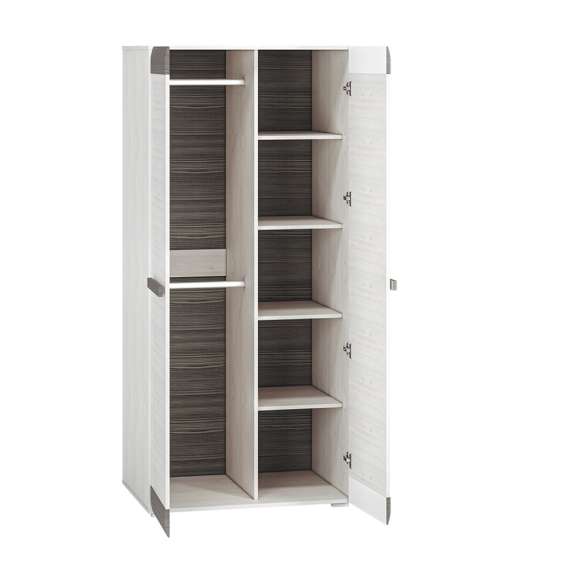 Garderobe Blanco 92x202 cm - snøfuru - grå furu - 2 dører