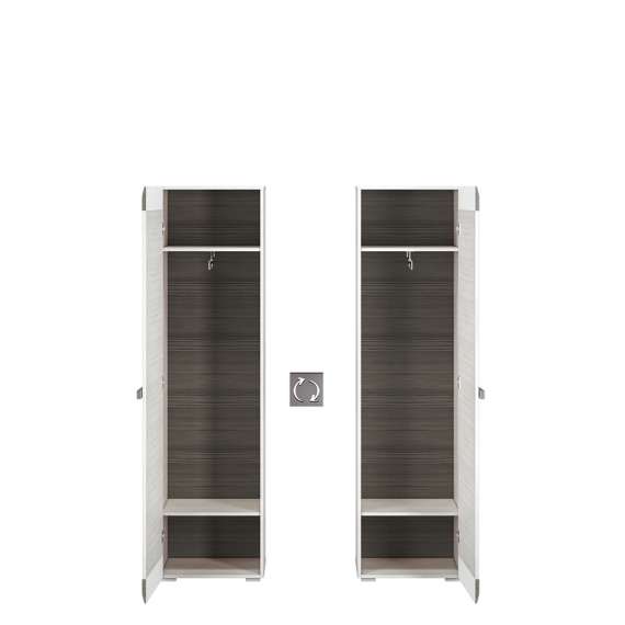 Garderobe Blanco 55x202 cm - snøfuru - grå furu - 1 dør