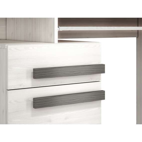 Skrivebord Blanco 120x76 cm - snøfuru - grå furu - 1 dør - 1 skuff