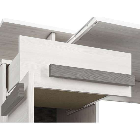 Skrivebord Blanco 120x76 cm - snøfuru - grå furu - 1 dør - 1 skuff