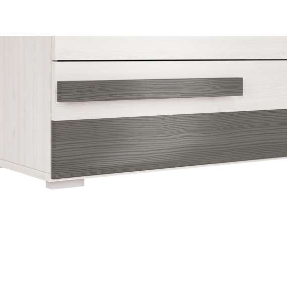 Kommode Blanco 86x96 cm - snøfuru - grå guru - 4 skuffer