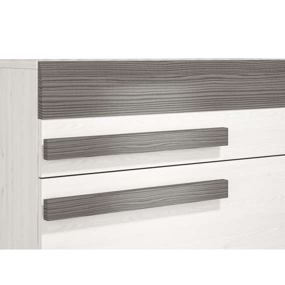 Kommode Blanco 86x96 cm - snøfuru - grå guru - 4 skuffer