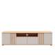 Tv-benk BREVAS 180x46 cm - 2 dører - 2 skuffer - cashmere - eik artisan