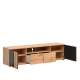 Tv-benk Varbes  180x46 cm - 2 skuffer - 2 dører - eik artisan - svart matt- spiler