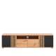Tv-benk Varbes  180x46 cm - 2 skuffer - 2 dører - eik artisan - svart matt- spiler