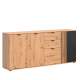 Skjenk Varbes  194x87 cm - 2 skuffer - 4 dører - eik artisan - svart matt- spiler