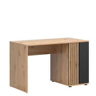Skrivebord VARBES 120x60 cm - 1 dør - eikartisan - svart matt