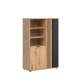 Reol Varbes  90x137 cm - eik artisan - svart matt- spiler