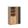 Reol Varbes  90x137 cm - eik artisan - svart matt- spiler