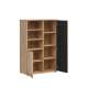 Reol Varbes  90x137 cm - eik artisan - svart matt- spiler