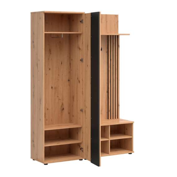 Entresett VARBES -140x195 cm - eik artisan - svart matt