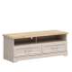 Tv-benk Anga 124x47 cm - 2 skuffer - cashmere - eik mauvella