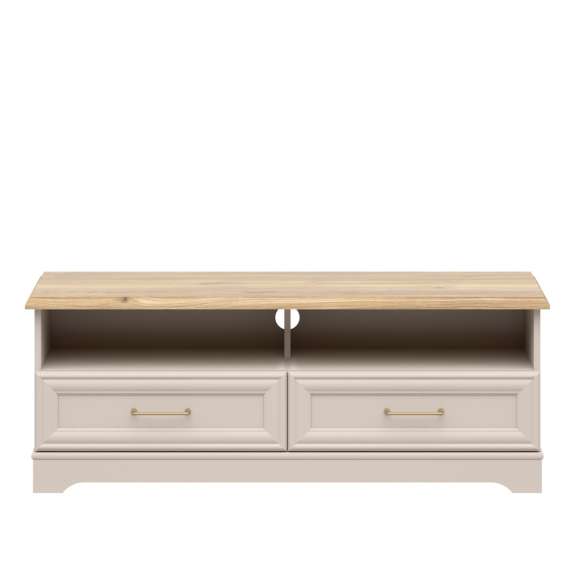 Tv-benk Anga 124x47 cm - 2 skuffer - cashmere - eik mauvella