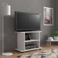Tv-benk Yogi 80x60 cm - hvit - med hjul
