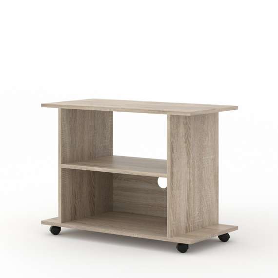 Tv-benk Yogi 80x60 cm - lys eik - med hjul