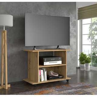 Tv-benk Yogi 80x60 cm - eik - med hjul