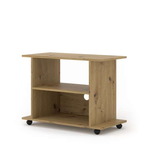 Tv-benk Yogi 80x60 cm - eik - med hjul
