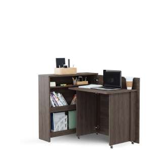 Work Concept Slim skrivebord 90 cm - sammenleggbart - brun eik