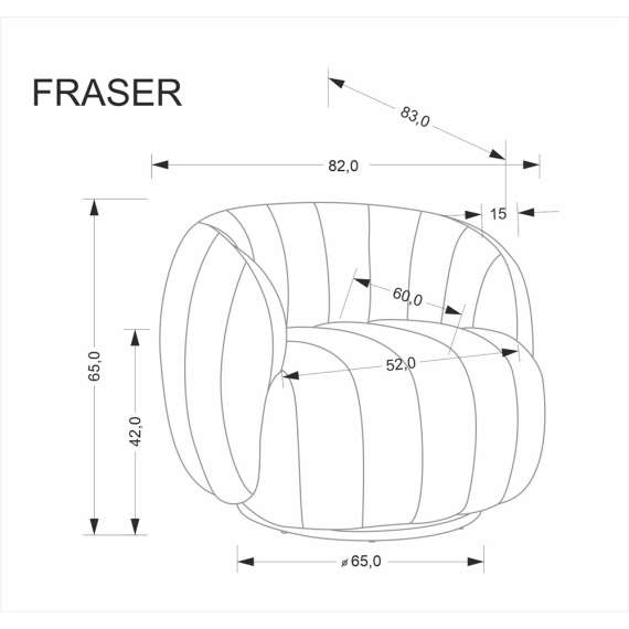 Lenestol Fraser - crem - svingbar