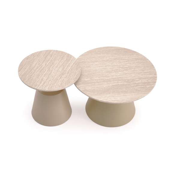 Bordsett ZURICH - travertin imitasjon - cashmere understell