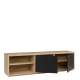 Tv-benk AURIQUET 185x52 cm - eik vill - svart matt - 2 dører