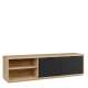 Tv-benk AURIQUET 185x52 cm - eik vill - svart matt - 2 dører