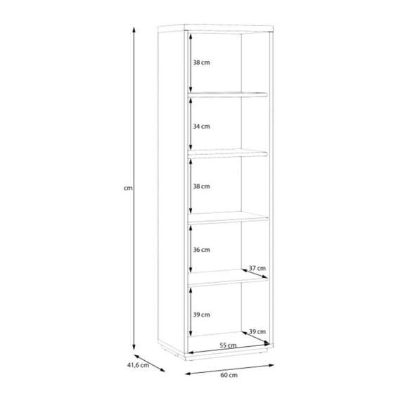 Vitrineskap AURIQUET 60x202 cm - eik vill - svart matt - 2 dører