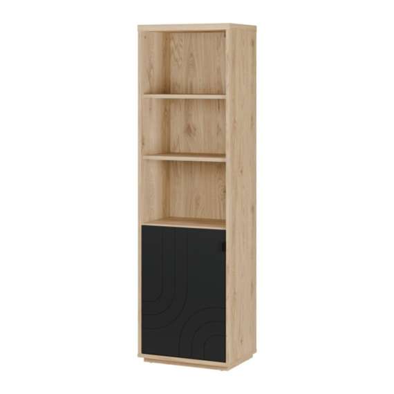 Reol AURIQUET 60x202 cm - eik vill - svart matt - 1 dør