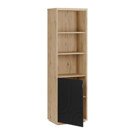 Reol AURIQUET 60x202 cm - eik vill - svart matt - 1 dør