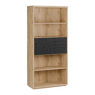 Reol AURIQUET 95x202 cm - eik vill - svart matt - 2 dører