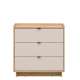 Kommode Dalva 84x85 - med 3 skuff - eik mauvella - cashmere