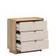 Kommode Dalva 84x85 - med 3 skuff - eik mauvella - cashmere