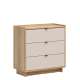 Kommode Dalva 84x85 - med 3 skuff - eik mauvella - cashmere