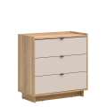 Kommode Dalva 84x85 - med 3 skuff - eik mauvella - cashmere