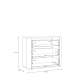 Kommode BREATH - 103x83 cm - beige sand - 3 skuffer - avrundede kanter