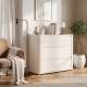 Kommode BREATH - 103x83 cm - beige sand - 3 skuffer - avrundede kanter