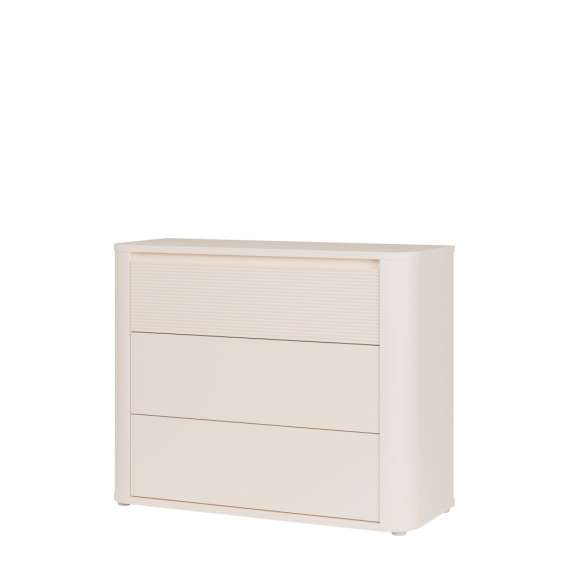 Kommode BREATH - 103x83 cm - beige sand - 3 skuffer - avrundede kanter