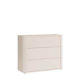 Kommode BREATH - 103x83 cm - beige sand - 3 skuffer - avrundede kanter